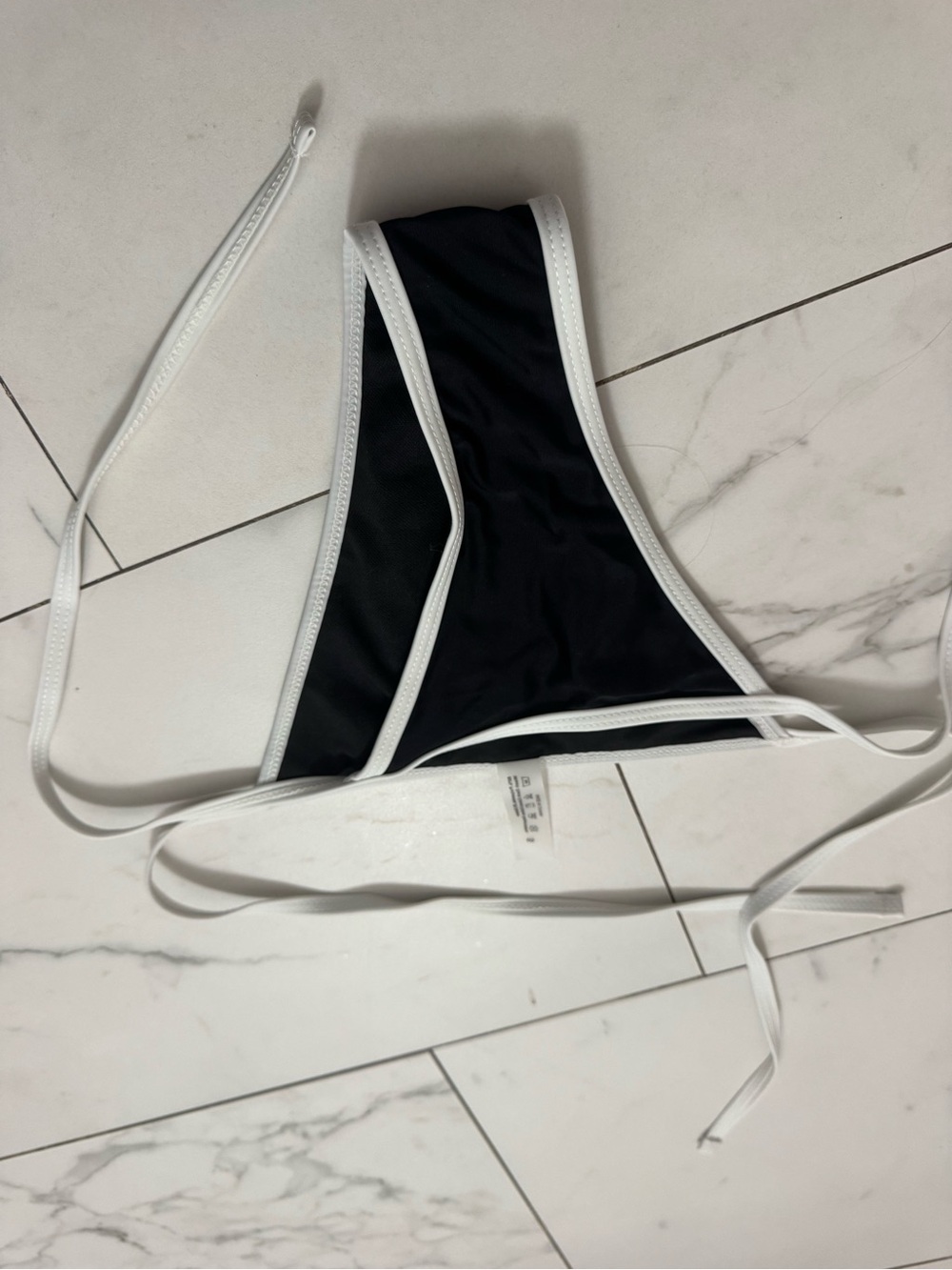 Black & White Triangle Swim Bottom - Women Swim